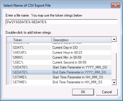Select Name of CSV Export File